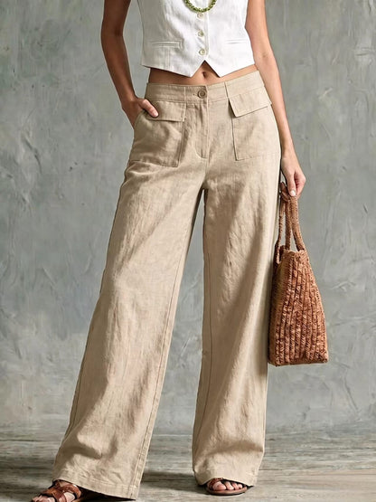 【S-3XL】Damskie spodnie codzienne z szerokimi nogawkami (bawełna i len) 👖✨