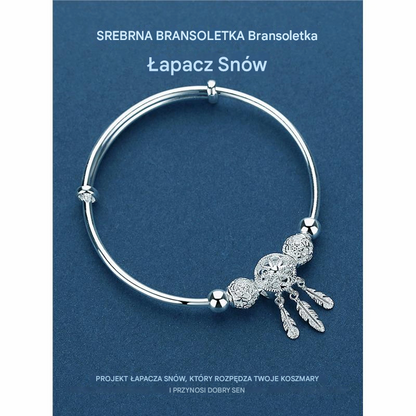 ✨💎【Kup 1, a 1 dostaniesz gratis】Damska wysokiej jakości regulowana bransoletka ze srebra próby 925 — bransoletka łapacz snów + bransoletka na szczęście