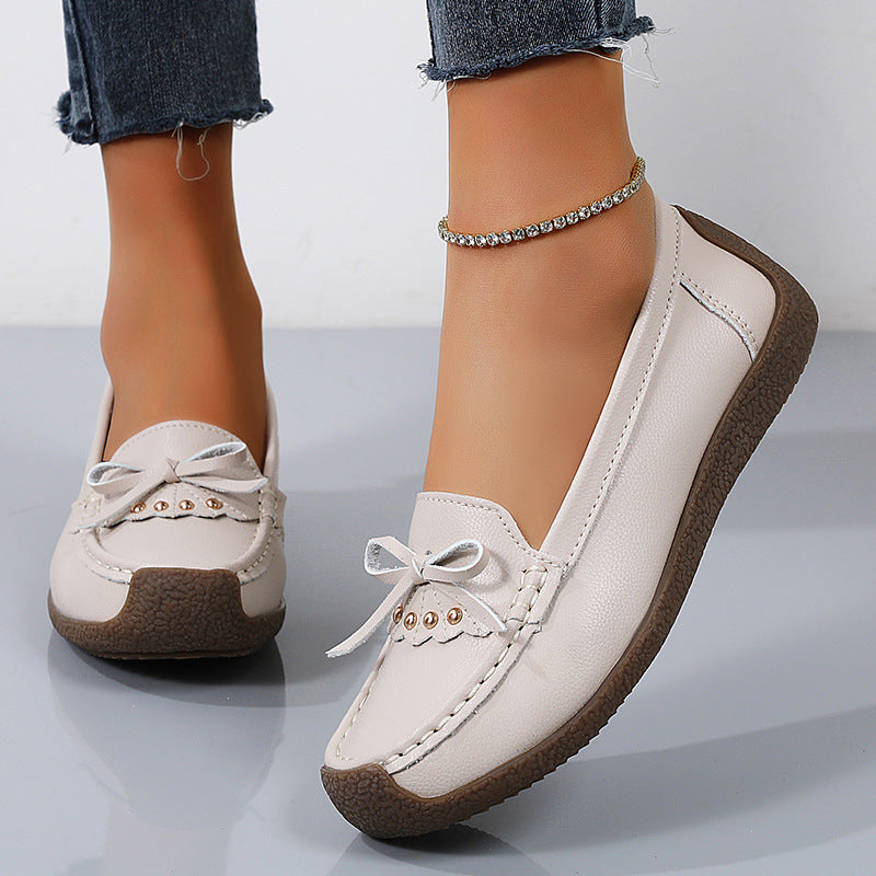 【35-44】 2025 nowe stylowe damskie buty casual ze skóry, miękka podeszwa, miękka cholewka-3923616