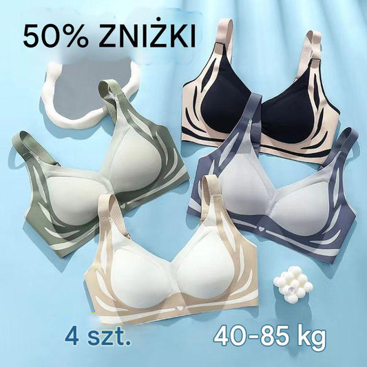 🔥✨【Opakowanie 4 sztuk】2025 Damski biustonosz jednoczęściowy bez fiszbin, miękki i wygodny ❤️【40-85 kg】