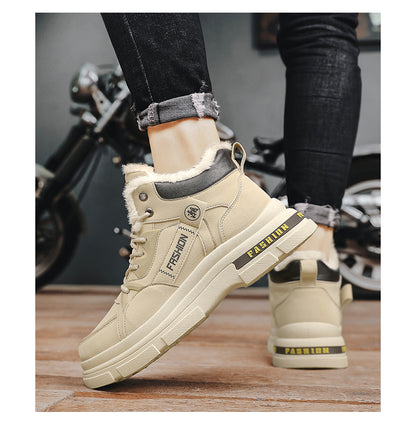 📢Nowości na jesień i zimę💥👞【39–44】2025 Nowe męskie buty na jesień i zimę z grubego aksamitu, ciepłe, Martin