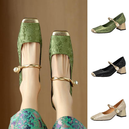 💥👡【35-39】✨Nowe modowe buty retro z haftem w kształcie kwiatów na rok 2025