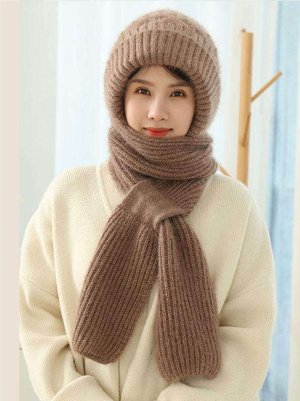 🔥50% ZNIŻKI🔥【Czapka + Szalik】🐏 Wysokiej jakości, przyjemny w dotyku, miękki i wiatroszczelny kaptur oraz szalik z wbudowaną ochroną uszu