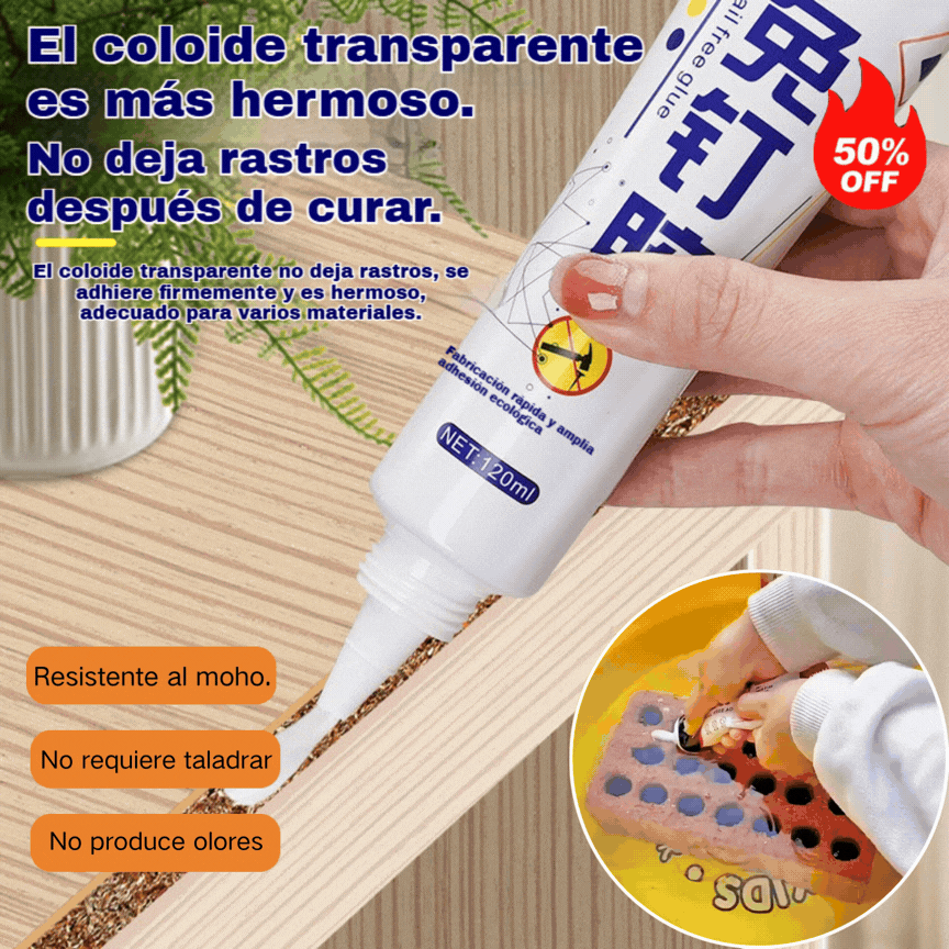 🧰📍【50% DE DESCUENTO】Adhesivo multiusos práctico sin clavos: resistente al agua, no requiere perforación.