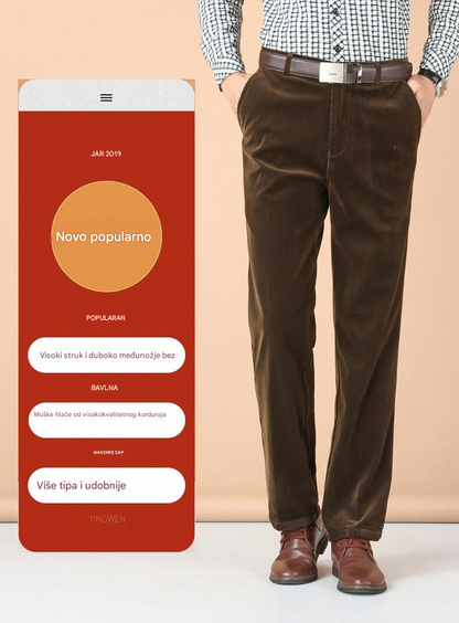 👖🔥Plaćanje pouzećem🆒【50-110 kg】Nove muške elastične baršunaste ležerne hlače visokog struka