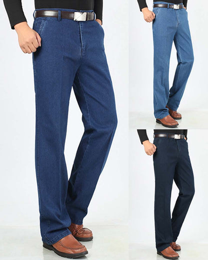 👖👖【Oferta por tiempo limitado al 50%】Jeans elásticos de alta calidad para hombre, diseño entallado, corte recto holgado, transpirables y cómodos.