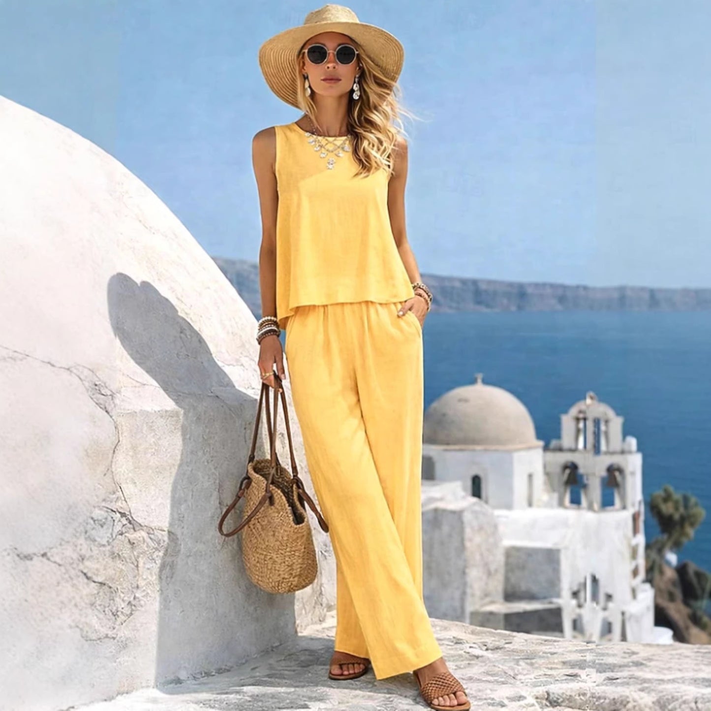 🔥【¡Se vende como pan caliente!】✨ Conjunto ligero y elegante para mujer, ideal para el verano de 2026.