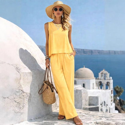 🔥【¡Se vende como pan caliente!】✨ Conjunto ligero y elegante para mujer, ideal para el verano de 2026.