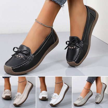 【35-44】 2025 nowe stylowe damskie buty casual ze skóry, miękka podeszwa, miękka cholewka-3923616
