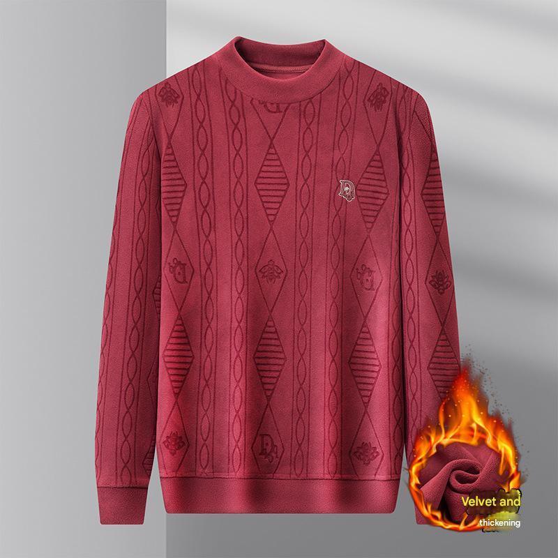 🔥❤ 【M-4XL】 2025 nowa moda męska na jesień i zimę, wysokiej jakości, pogrubiona i aksamitna, ciepła bluza-3846218