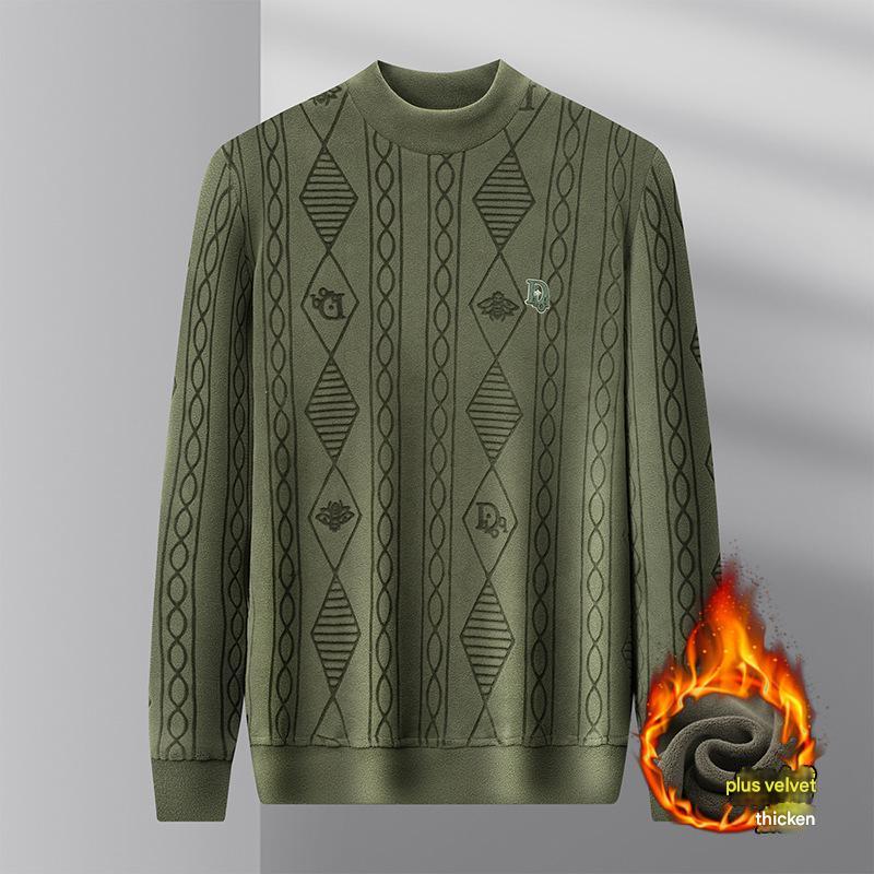 🔥❤ 【M-4XL】 2025 nowa moda męska na jesień i zimę, wysokiej jakości, pogrubiona i aksamitna, ciepła bluza-3846218