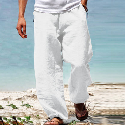 👖🕺【Połowa ceny 🔥】【S–5XL】😍 Męskie spodnie plus size na lato – proste i szerokie nogawki, jednolity kolor, wiązanie w pasie, styl casual i przewiewny materiał.