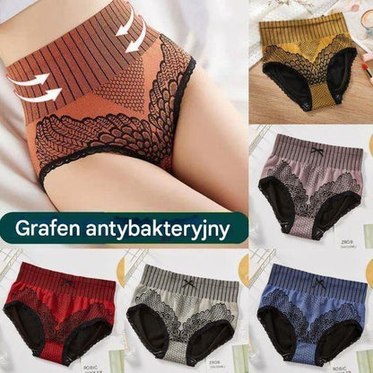 💥【50% zniżki】💥【7-częściowy zestaw】Damskie majtki modelujące brzuch, koronkowe, z wysokim stanem i dużym rozmiarem