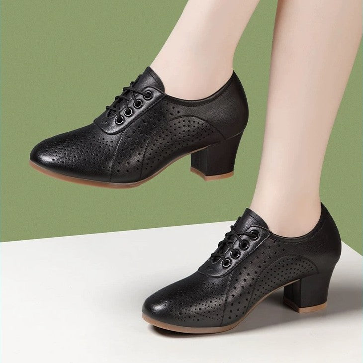 【35~40】2025 Jesień Nowe Damskie Skórzane Buty Taneczne Buty-3929953
