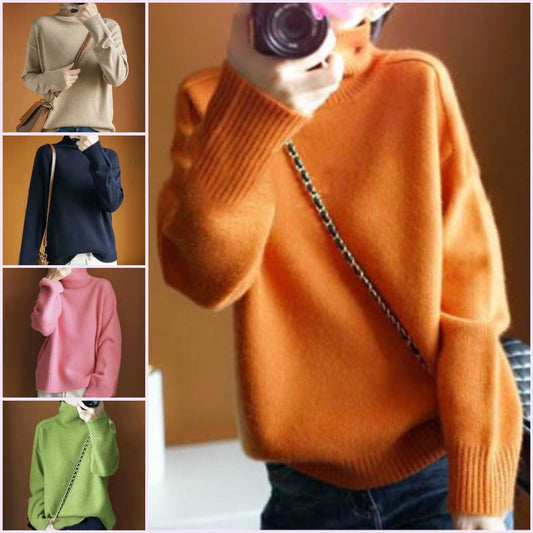 🔥✨Gorący nowy produkt【S-2XL】🎀🍂2024 Nowy damski, miękki, ciepły sweter z golfem-3829191