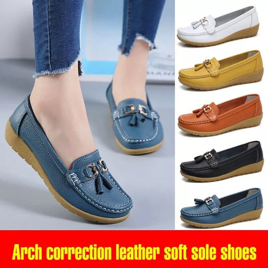 🔥【35-44】2025 Nowe, oddychające i wygodne damskie skórzane buty z miękką podeszwą