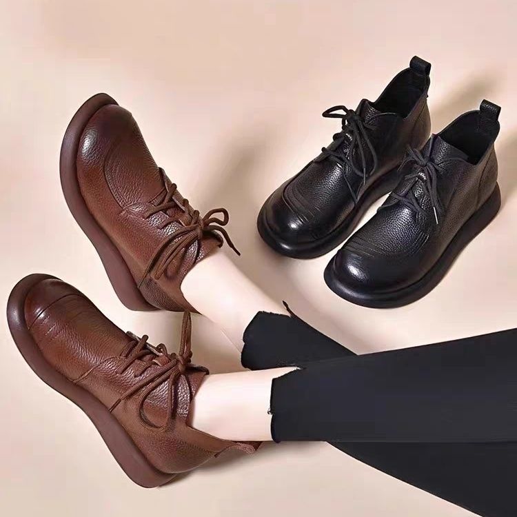 🔥【35-40】 2024 nowe damskie skórzane buty w dużych rozmiarach 3906736