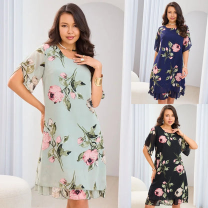 💥💐【50% zniżki】【S-5XL】Elegancka sukienka z nadrukiem