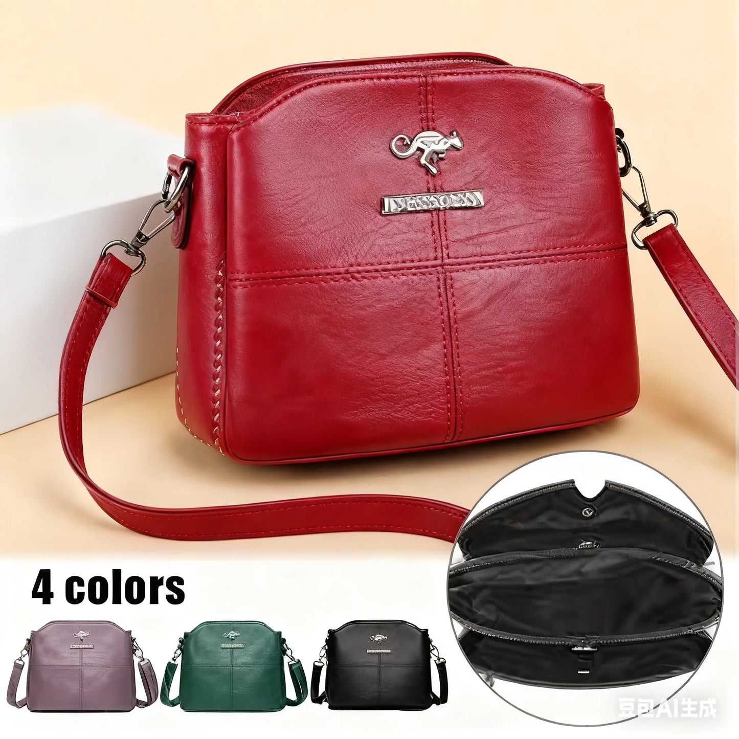 🔥👜👜 Nová kabelka cez rameno z pravej kože, ručne vyrobená v retro štýle, moderná a všestranná.