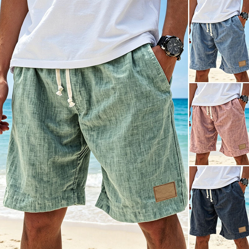 ⏳🔥【Último día al 50%】👖 【S-5XL】【55-110 kg】Pantalón corto casual hombre 2026 efecto lino con cordón (tallas grandes).