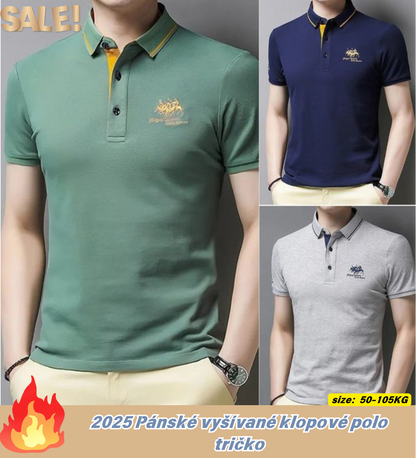 🔥👔【50% отстъпка】【50-105 кг】Пролетна нова модна ежедневна мъжка бродирана поло риза 2026