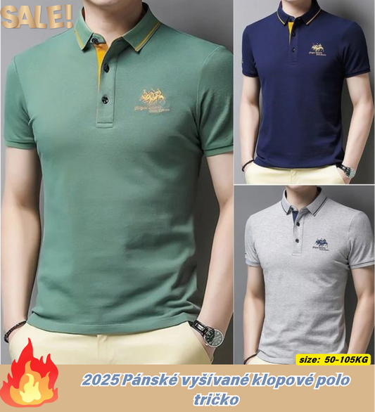 🔥👔【50% отстъпка】【50-105 кг】Пролетна нова модна ежедневна мъжка бродирана поло риза 2026