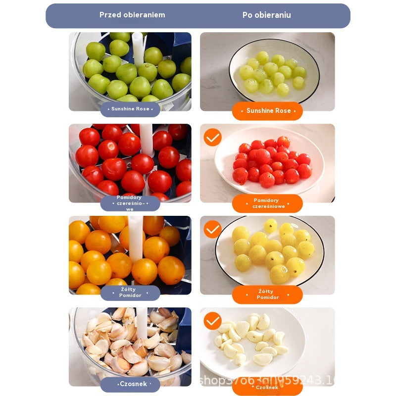 🔥🍇【Bestseller】W pełni automatyczna elektryczna obieraczka do owoców, zielonych winogron i czosnku