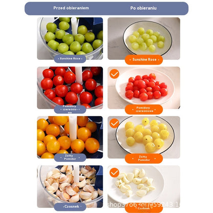🔥🍇【Bestseller】W pełni automatyczna elektryczna obieraczka do owoców, zielonych winogron i czosnku