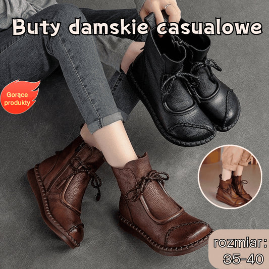 👢🔥【35-40】40 % popusta - 👍 Nove retro mehke usnjene Martin čizme za zgodnjo jesen 2025, zračne in udobne