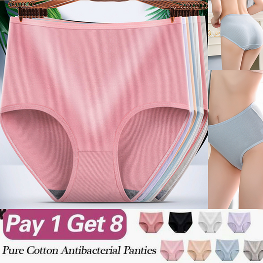 🔥 (8 szt) Ostatni dzień 50% zniżki - Wodoodporne, antybakteryjne majtki z wysokim stanem