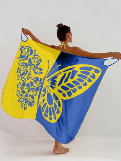 💥✨【Nowy produkt ze zniżką】🦋🦋Nowe damskie szyfonowe narzutki przeciwsłoneczne z nadrukiem motyli na plażę 2025