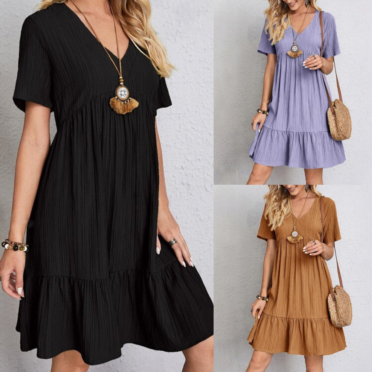 🔥👗【S-3XL】Letnia luźna sukienka z bawełny i lnu, dostępna w wielu kolorach, wygodna i modna