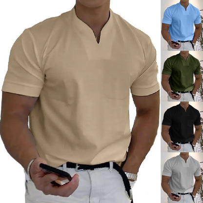 💪👔Polo deportivo para hombre en tallas grandes, de algodón elástico