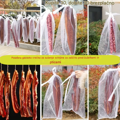 🐷🐮🍖【Plačilo ob dostavi】🍖【20/40/60 kosov】Posebna gaza za sušenje svinjine, ki preprečuje vdor žuželk in ptic.