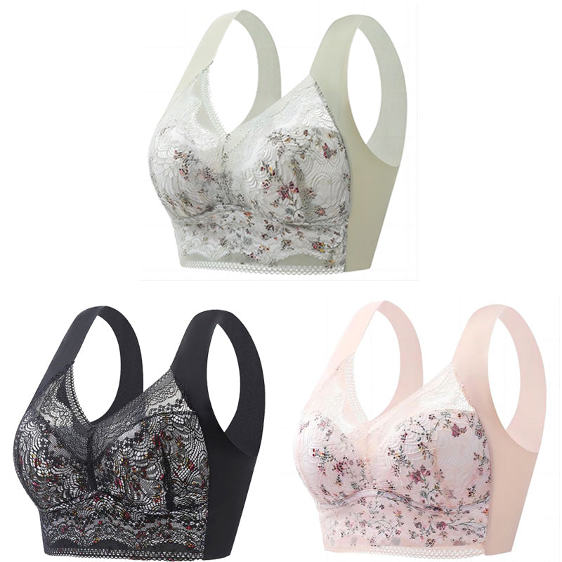 🎁✨【Plačilo ob dostavi】【Komplet 3 kosov】💕🎁 Brezšivni modrček iz ledene svile, plus velikosti, zračen, nastavljiv【40 kg–100 kg】