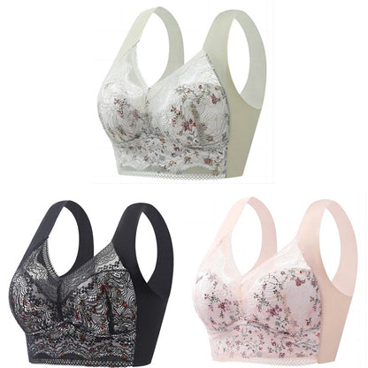 ✨【3 sztuki】🤩【40 kg-100 kg】🎁🎁 Odpowiedni i wygodny biustonosz z jedwabiu lodowego w dużym rozmiarze, oddychający i regulowany