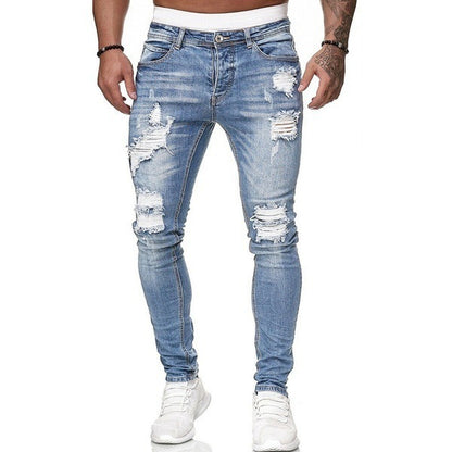 👖50% de descuento🏆Pantalones vaqueros ajustados rotos para hombre ✅️Pago contra entrega
