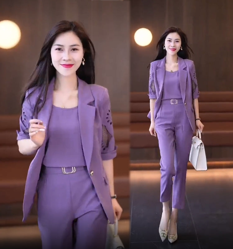 🏆【Kurtka + kamizelka + spodnie】Trzyczęściowy komplet, nowy modny garnitur casualowy 2025