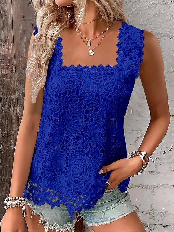 🌼🔶【S-5XL】Letnia nowość - damski koronkowy top z odkrytymi plecami i nadrukiem - niezbędny w podróży