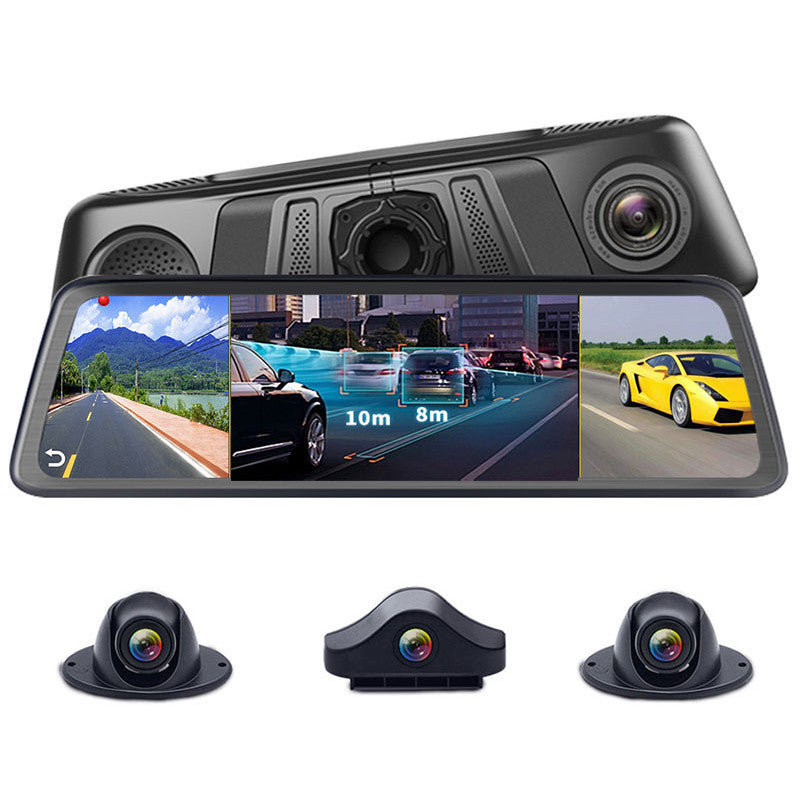 🚗📲 Автомобилна видеорегистратор за огледало за обратно виждане, 1080P HD син екран, антирефлексно покритие