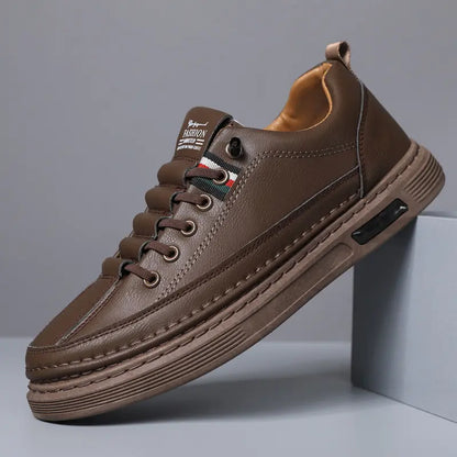 😎👞【Tallas 38-44】Zapatillas deportivas casuales para hombre, con parte superior de cuero genuino y suela suave, antideslizante y transpirable.