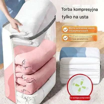 🧳 5 artykułów za jedyne 119 zł💨 Duże, kompresowalne worki próżniowe: Nie wymagają pompki, są szczelne, idealne do oszczędzania miejsca w walizce i domu ✈️