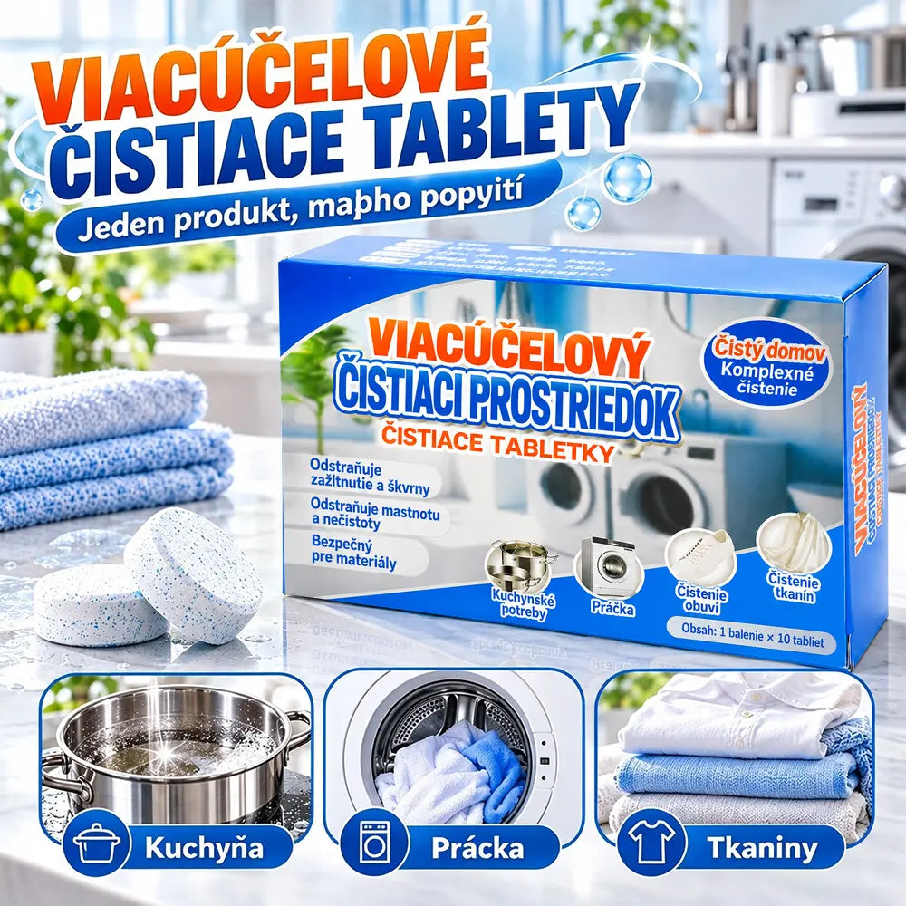 🔥✨【Kúpte 2 a získajte 2 zadarmo】【Rýchle čistenie】🔥Multifunkčné šumivé tablety na čistenie domácnosti