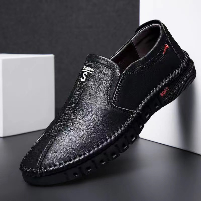 【39-44】Nowe męskie codzienne buty biznesowe, wykonane ze skóry, miękkie, odporne na zużycie, antypoślizgowe i bezzapachowe.