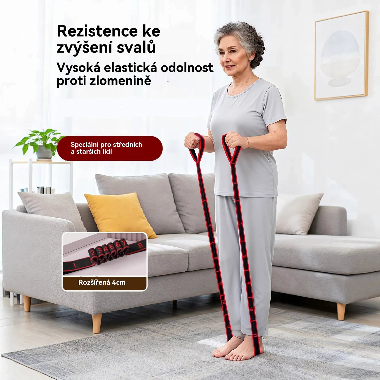 🦵【Kupte jeden, druhý dostanete zdarma】🔥 Rehabilitační odporová guma, používaná ke zvýšení svalové síly a protažení nohou, vhodná pro osoby středního a staršího věku.