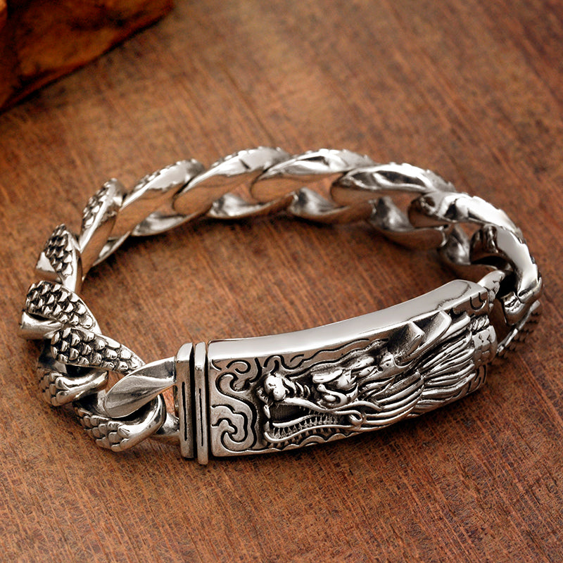🐉✨【Pago contra entrega】Pulsera de personalidad dominante para hombre, pulsera de dragón retro.
