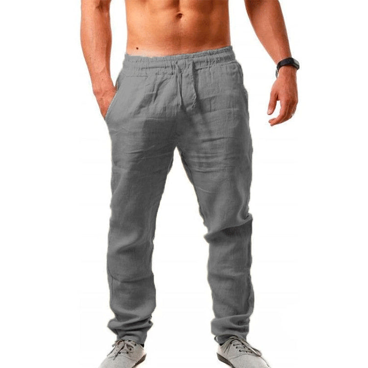 👖 50% de descuento💥【40-120 kg】Pantalones deportivos casuales de algodón y lino para hombre, tallas grandes, corte holgado ✅️Pago contra entrega