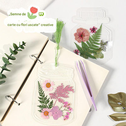 🌸🌷 【80/160 sztuk】Zakładki do książek DIY z przezroczystymi suszonymi kwiatami - kwiat nie jest wliczony w cenę