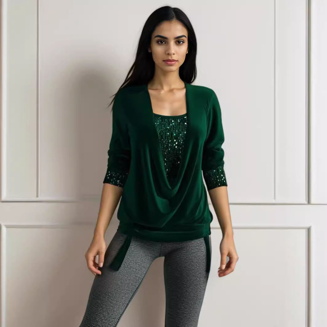 ✨🎁【S-3XL】2025 Zimowe nowe modne błyszczące damskie wysokiej jakości eleganckie bluzki z długim rękawem