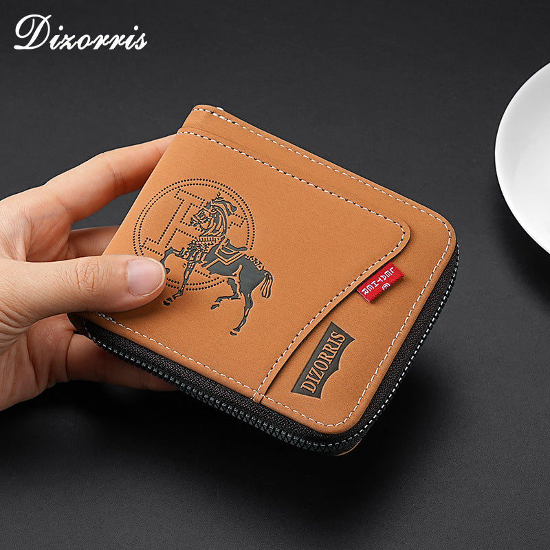 🔥🔥【Най-продаваният】Нов модерен къс портфейл с цип в ретро стил за мъже.Модерен и модерен, висококачествен